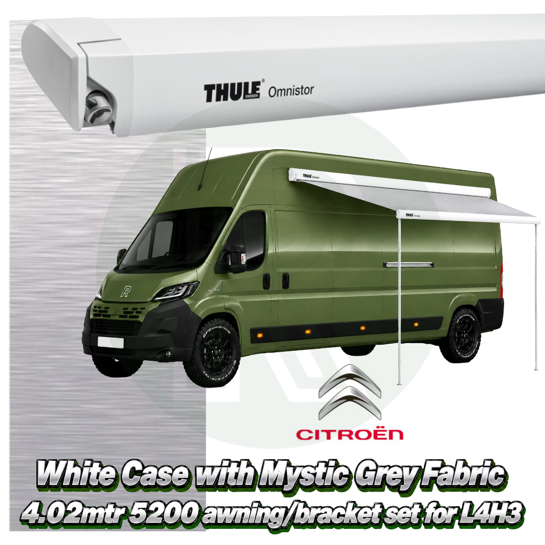 Thule Omnistor 5200 4.02m White Awning Pack+Adapter for Citroen Relay L4H3 2006+