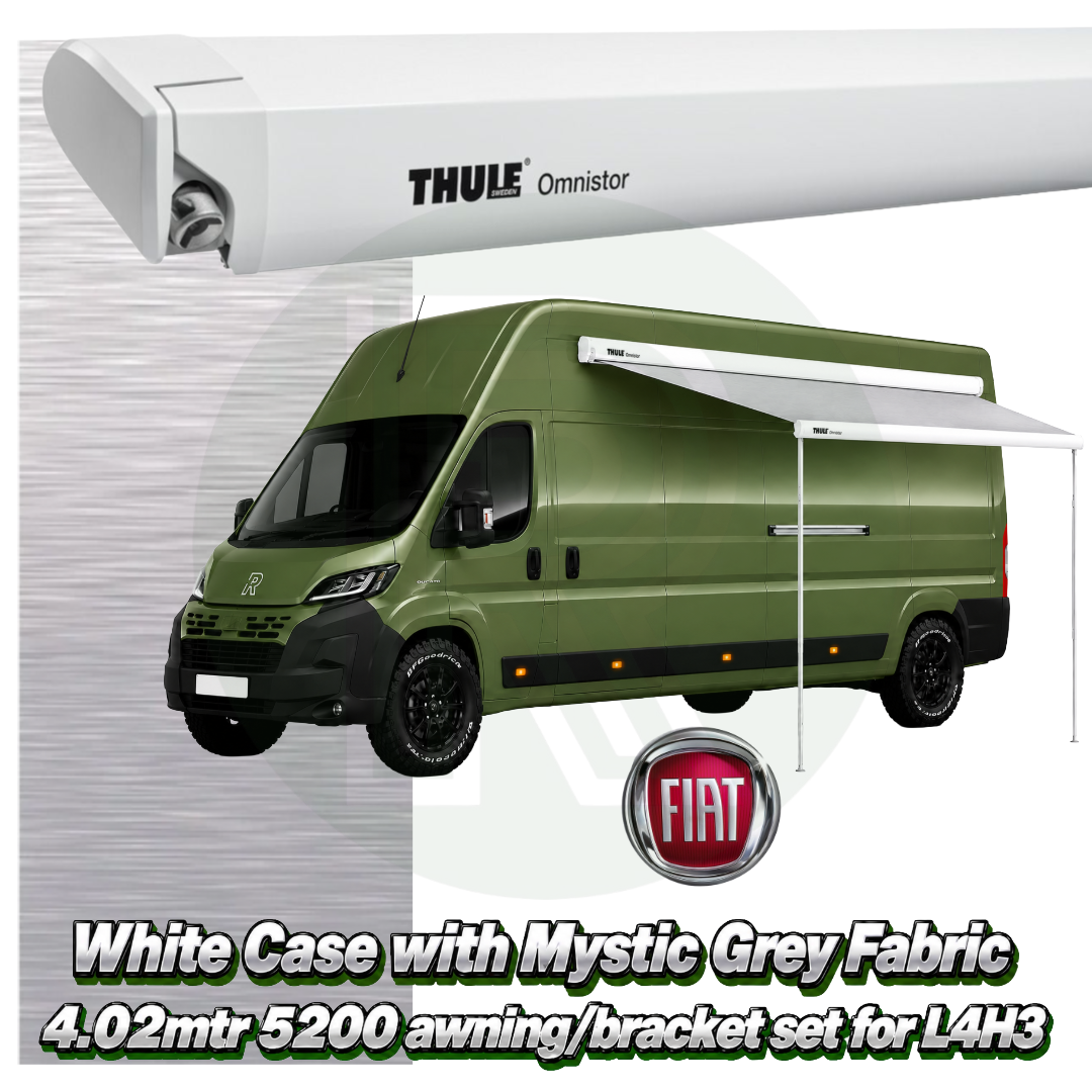 Thule Omnistor 5200 4.02m White Awning Pack+Adapter for Fiat Ducato L4H3 2006+