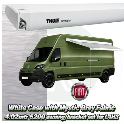 Thule Omnistor 5200 4.02m White Awning Pack+Adapter for Fiat Ducato L4H3 2006+