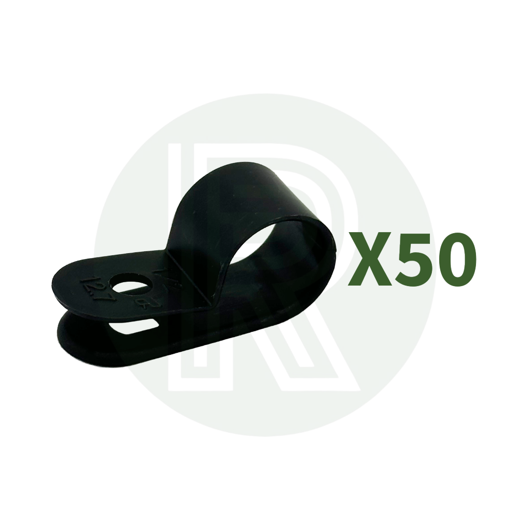 12mm Plastic P Clips - Black