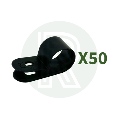 12mm Plastic P Clips - Black
