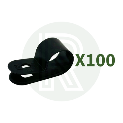 12mm Plastic P Clips - Black