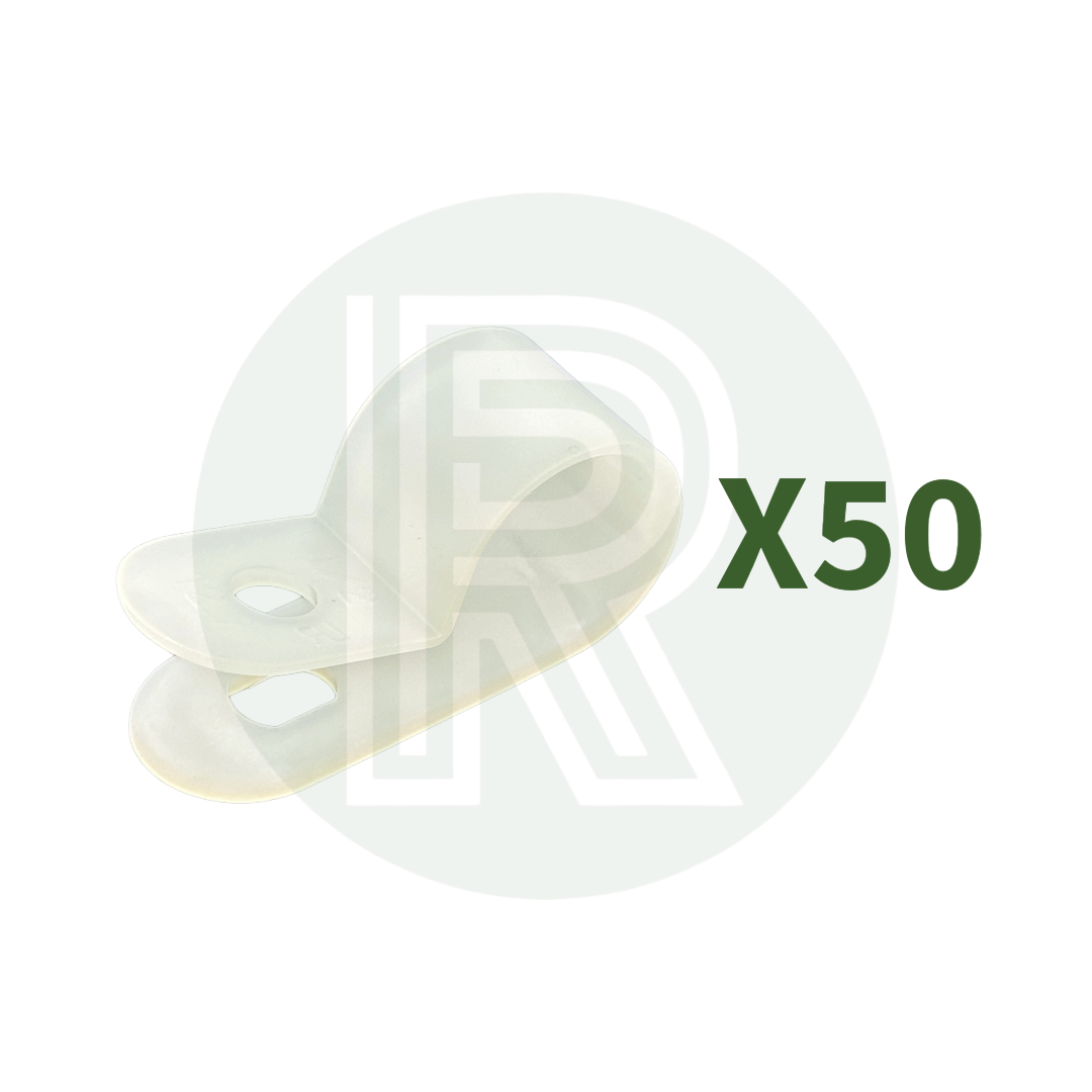 12mm Plastic P Clips - White