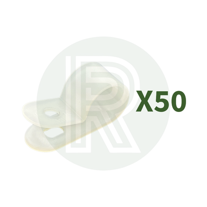 12mm Plastic P Clips - White