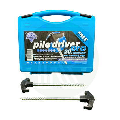 Blue Diamond Pile Drive Pro Pegs (Case Of 20) PEG224 Camping Tent Awning