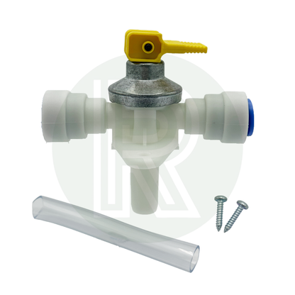 Safety valve showing inlet outlet and drainage hose