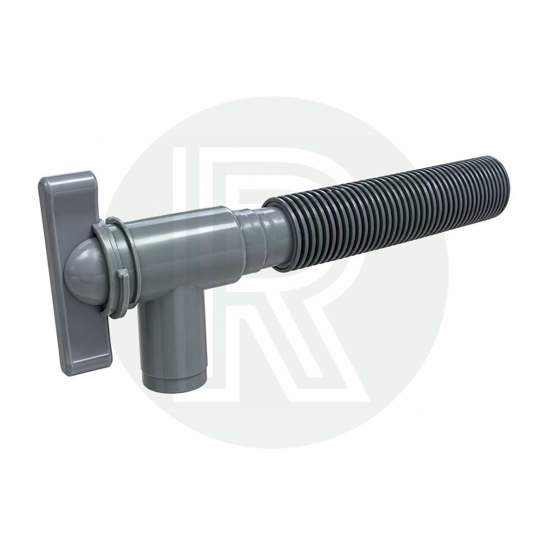 28.5mm Waste Water Drainage Tap/Outlet Grey