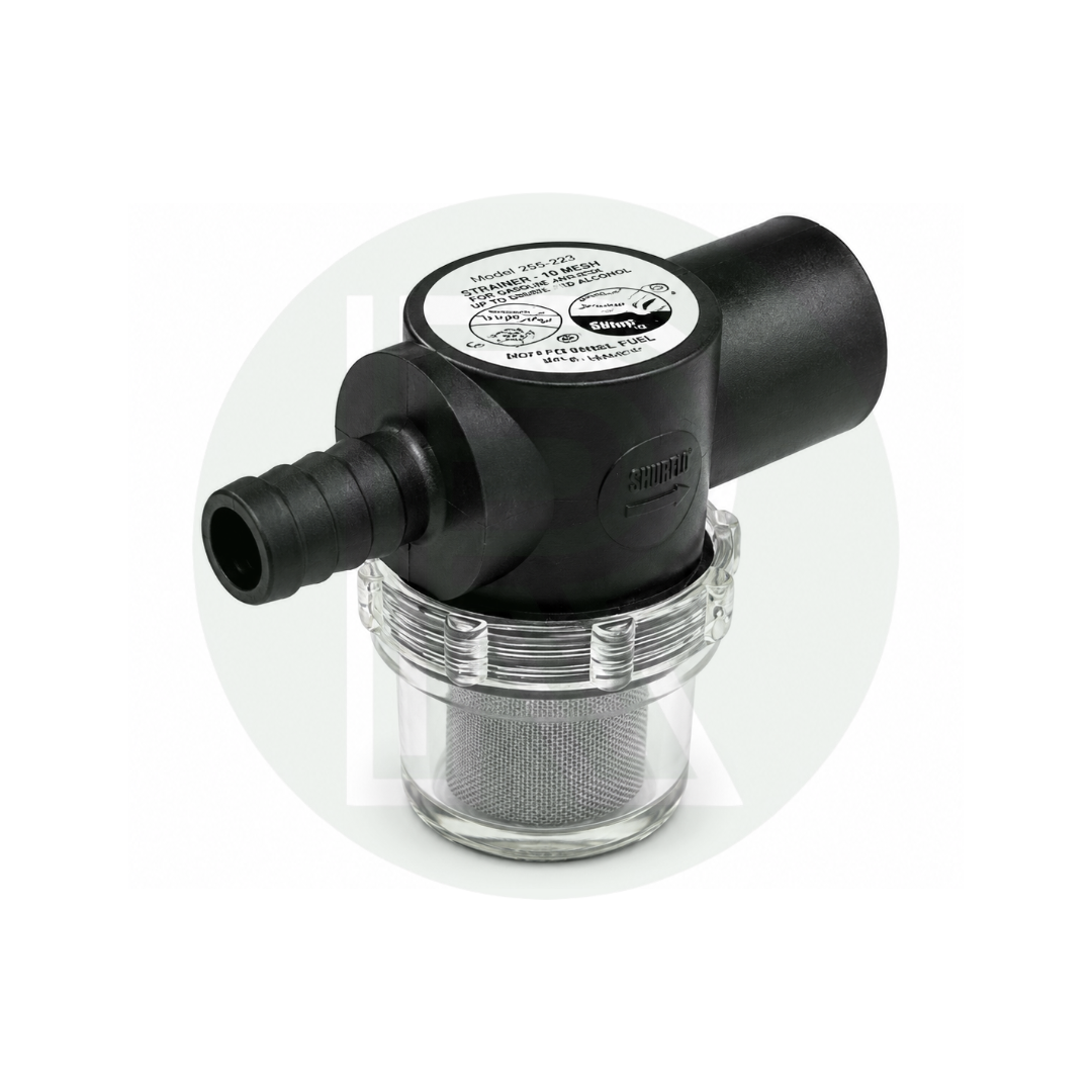 Shurflo/Fiamma/Seaflo pump filter/strainer 1/2"Barb Male Inlet - 1/2"BSP Female Outlet