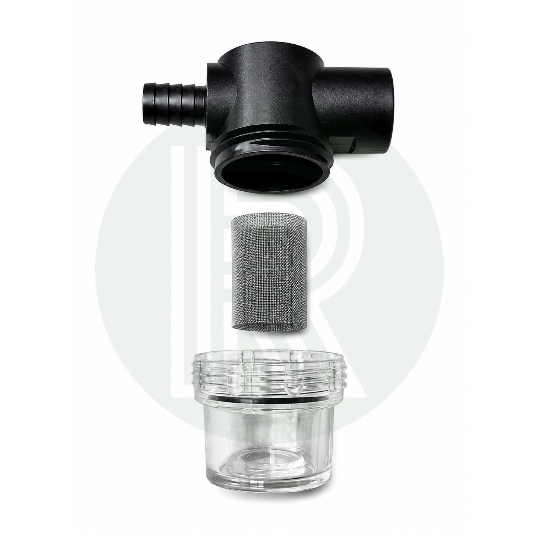 Shurflo/Fiamma/Seaflo pump filter/strainer 1/2"Barb Male Inlet - 1/2"BSP Female Outlet