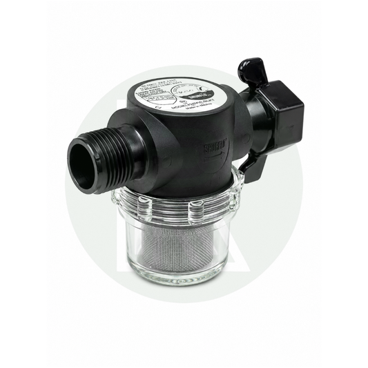 Shurflo/Fiamma/Seaflo pump filter/strainer 1/2"BSP Male Inlet - 1/2"BSP Swivel Outlet