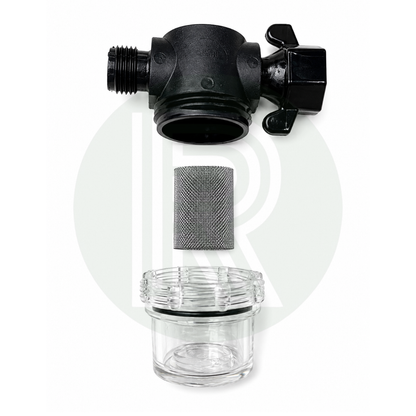 Shurflo/Fiamma/Seaflo pump filter/strainer 1/2"BSP Male Inlet - 1/2"BSP Swivel Outlet