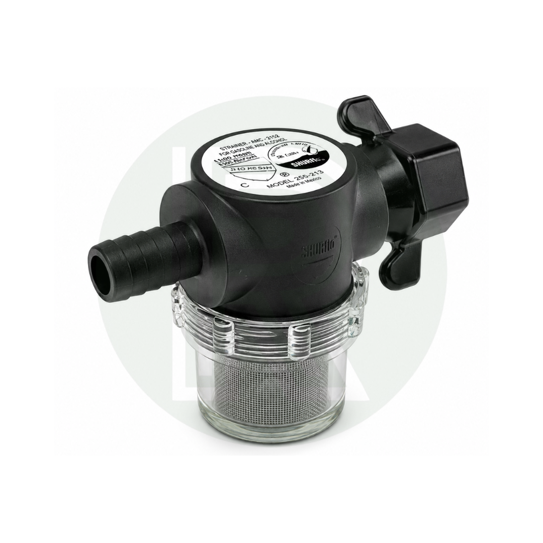 Shurflo/Fiamma/Seaflo pump filter/strainer 1/2" Barb Male Inlet-1/2" BSP Swivel Outlet