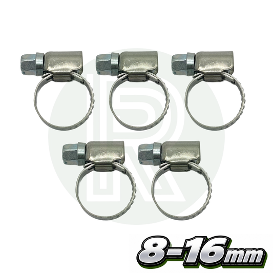Stainless Steel Hose Clip - 8 to 16mm (Pack of 5)