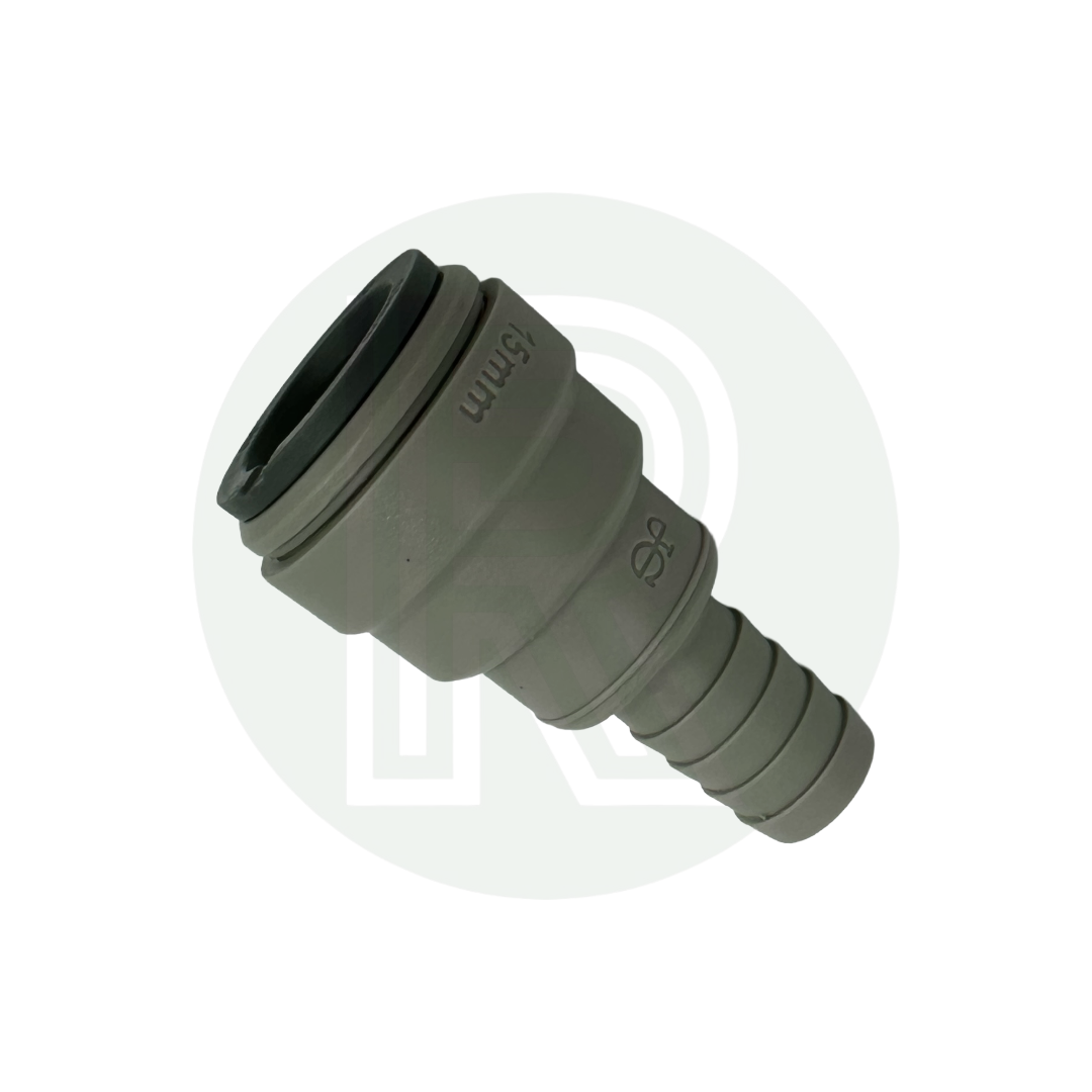 John Guest 15mm Push-fit Female to 1/2" (12mm) Male Barb for Bullfinch Outdoor Shower