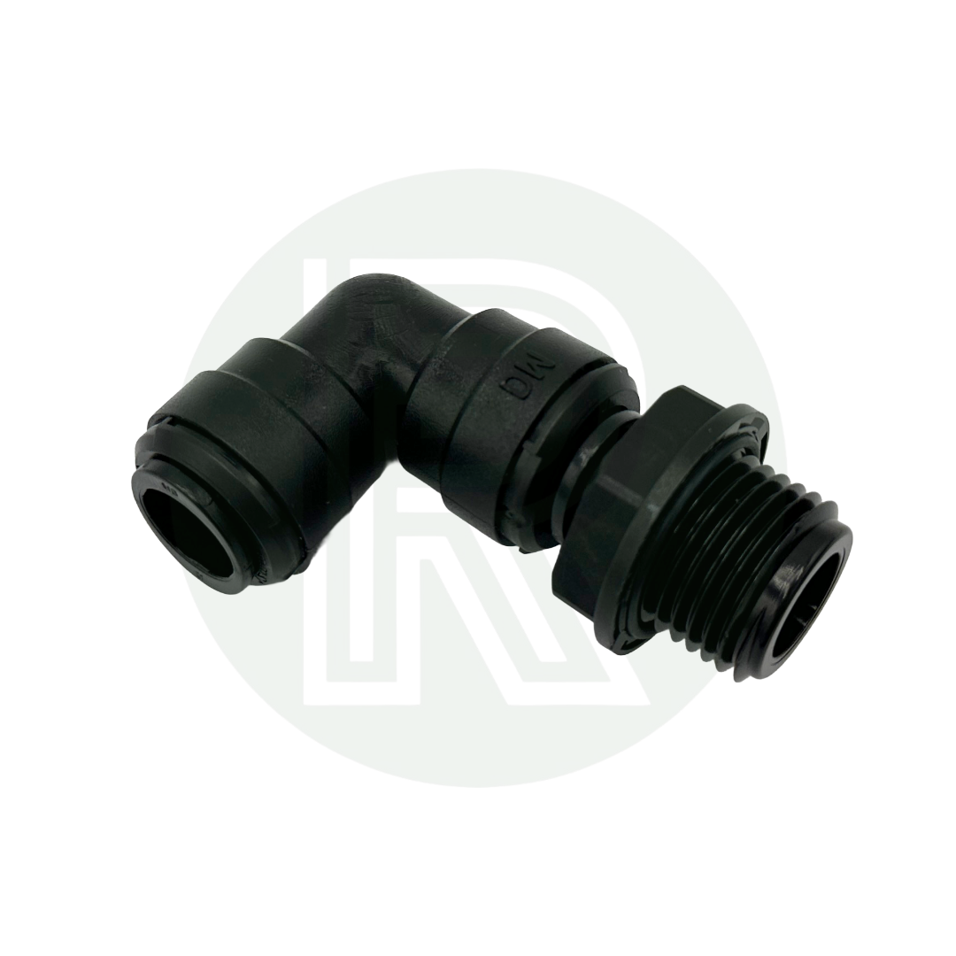DMfit 12mm Push-fit Female Swivel Elbow to 1/2" BSPP (Parallel) Male Thread