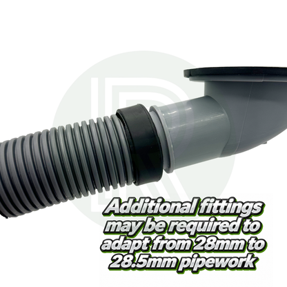 1¾" (45mm) - 28mm ID Push Fit Grey Angled Sink Waste Fitting