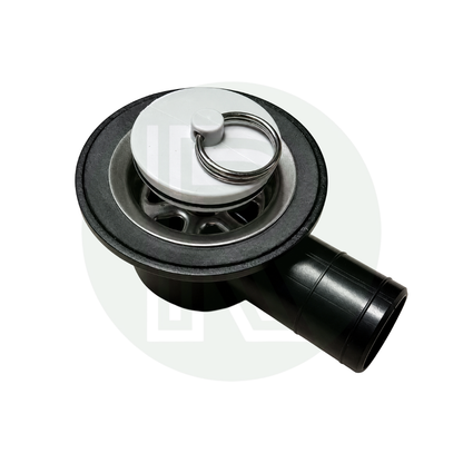 Reich Sink Waste/Strainer & Plug Black Angled - 39mm Hole with 25mm Outlet