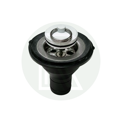 Reich Sink Waste/Strainer & Plug Black Straight - 33mm Hole with 25mm Outlet