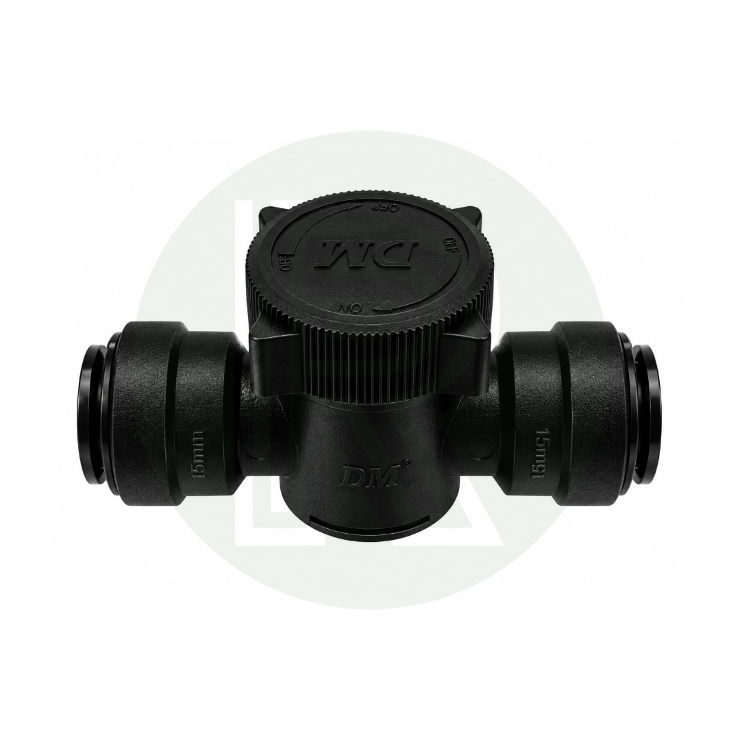 DMfit 15mm Push-fit Shut Off Isolation Valve/Tap