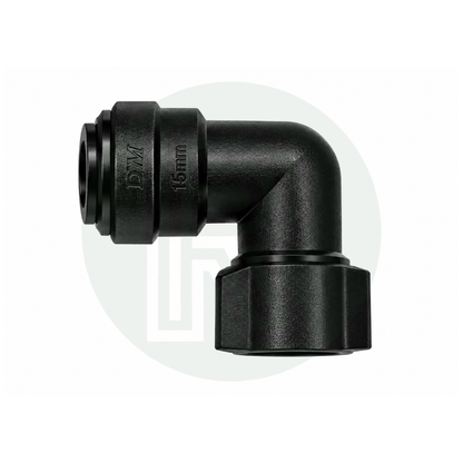 DMfit 15mm Push-fit Female Swivel Elbow to 1/2" BSPP Female Thread