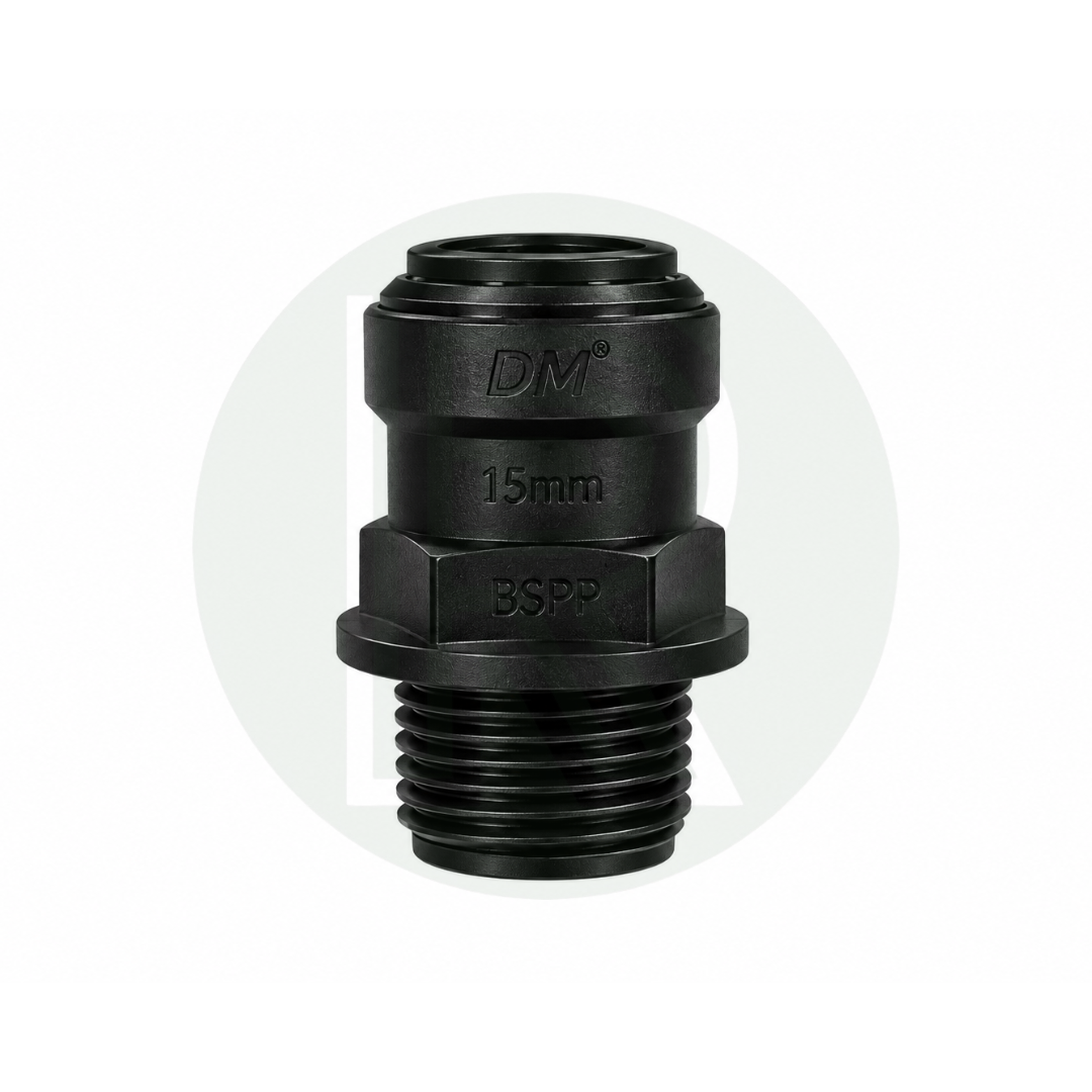 DMfit 15mm Push-fit Female to 3/4" BSPP Male Thread
