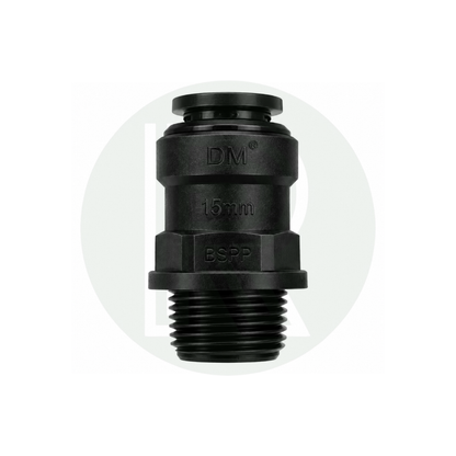 DMfit 15mm Push-fit Female to 1/2" BSPP Male Thread