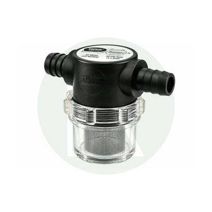 Shurflo/Fiamma/Seaflo pump filter/strainer 1/2" Barb Male Inlet-1/2" Barb Male Outlet