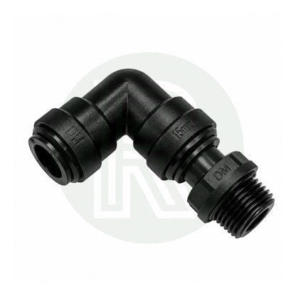 DMfit 15mm Push-fit Female Swivel Elbow to 1/2" BSPP Male Thread