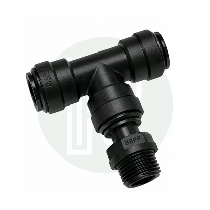 DMfit 15mm Push-fit Female Swivel Tee to 1/2" BSPP Male Thread