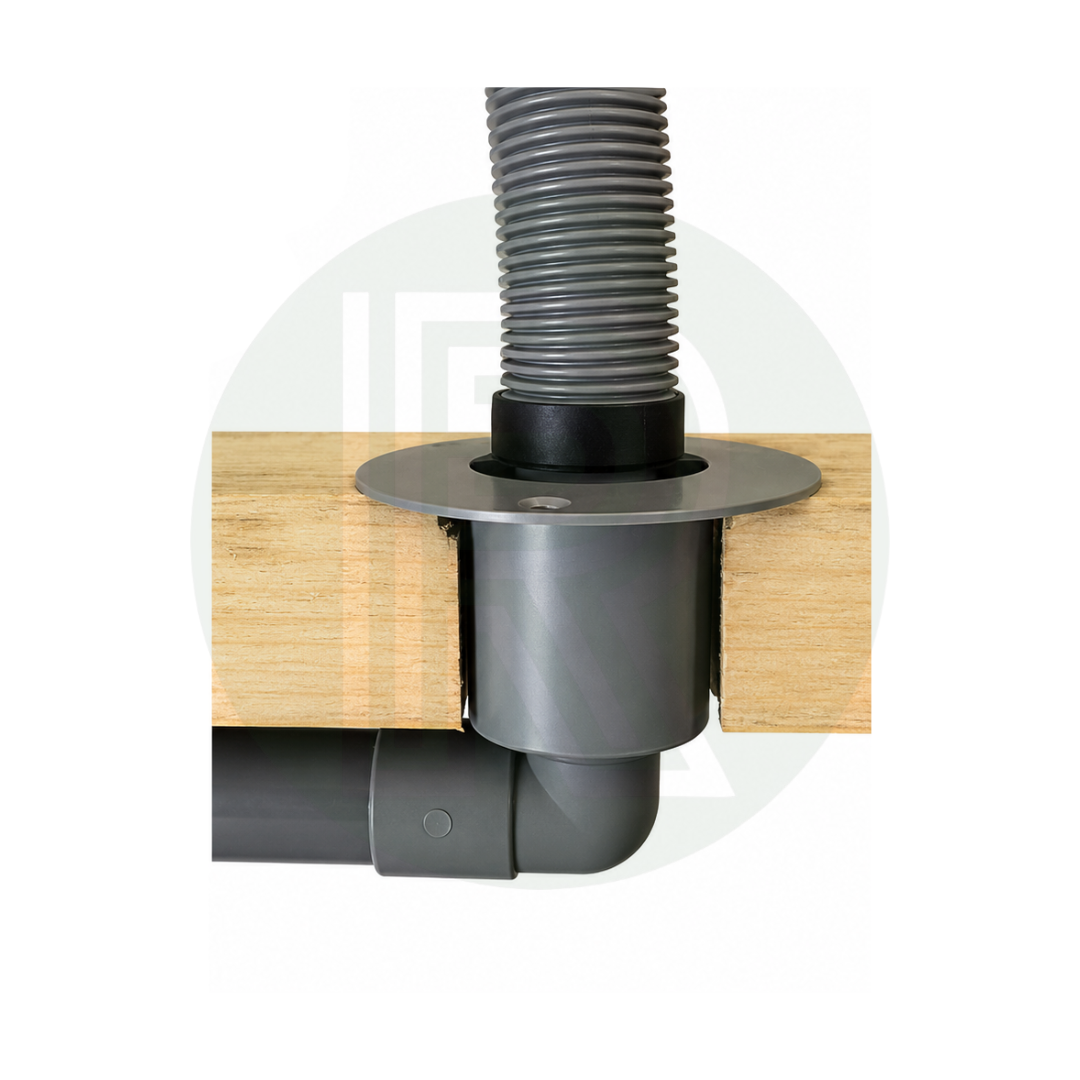 28mm Push Fit Floor Connector Waste Grey Water Pipe