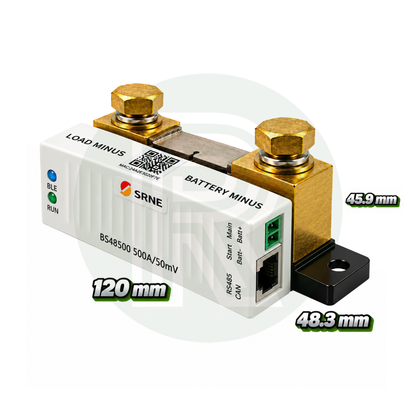 SRNE Smart Battery Monitor with Shunt – 12V–48V With Bluetooth
