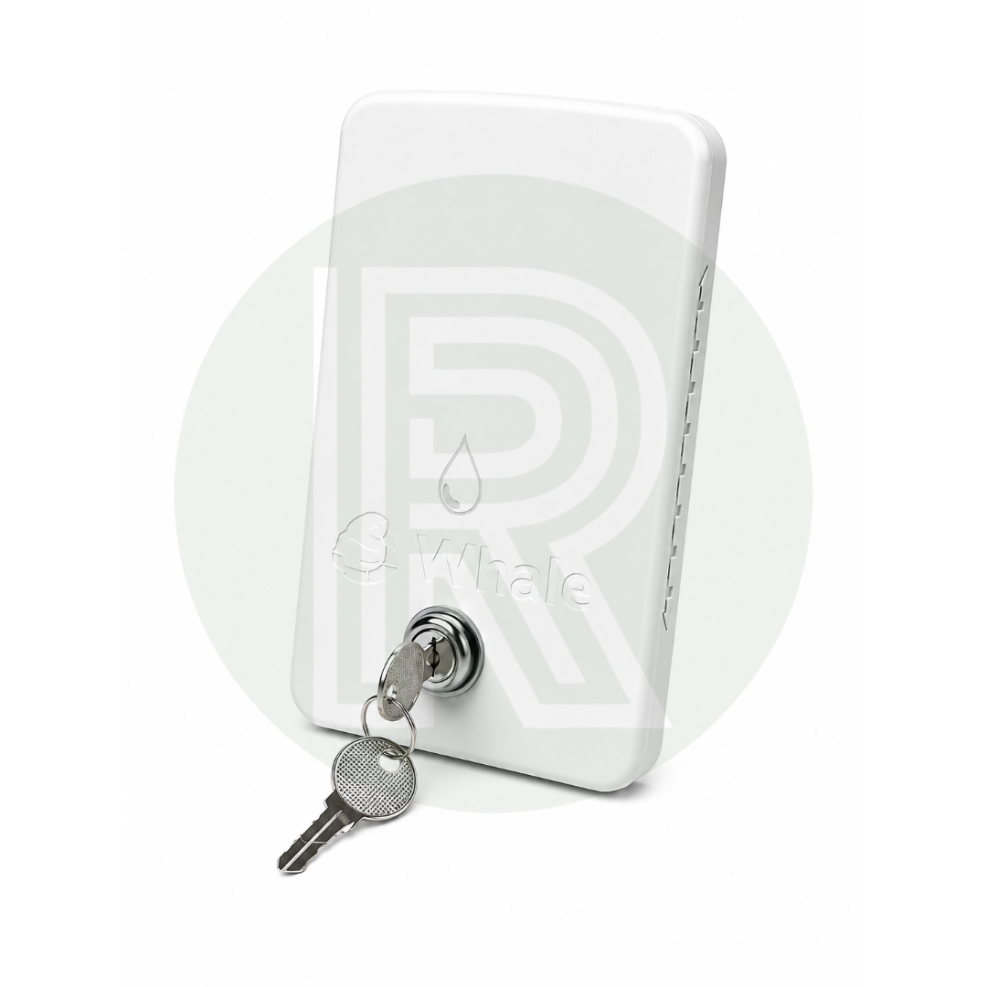 Whale Easi-Slide Lid - Water Icon *WITH LOCK* - White