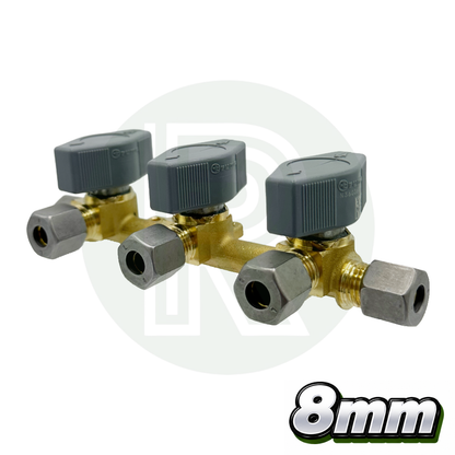 3 way 8mm Truma VK Gas Manifold