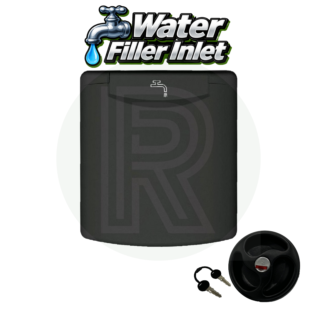 Fawo Black Water Filler with Magnetic Flap - Complete with Locking Cap & Keys