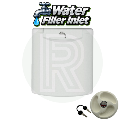 Fawo White Water Filler with Magnetic Flap - Complete with Locking Cap & Keys