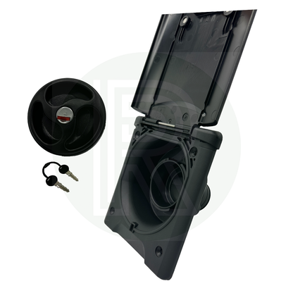 Fawo Black Water Filler with Magnetic Flap - Complete with Locking Cap & Keys
