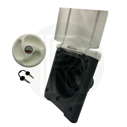 Fawo White Water Filler with Magnetic Flap - Complete with Locking Cap & Keys