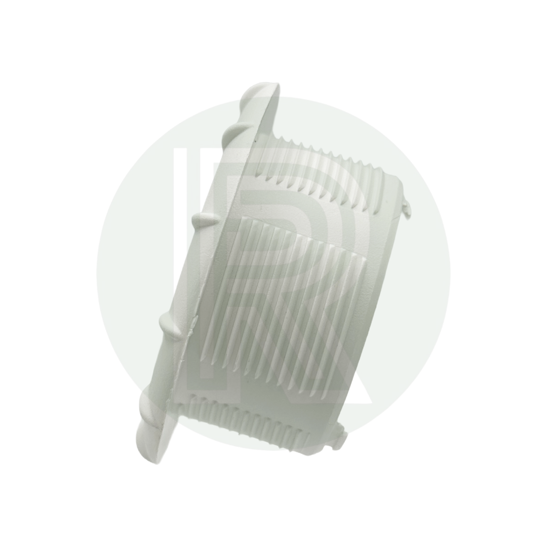 Low profile white heating vent showing minimal surface protrusion