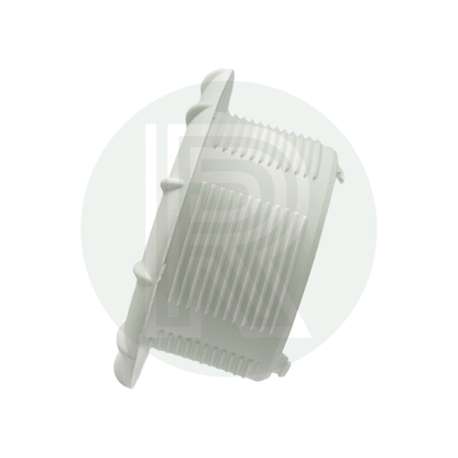 Low profile white heating vent showing minimal surface protrusion