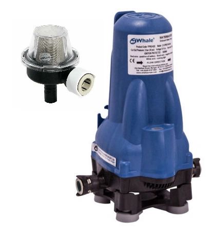 12v Whale Watermaster Water Pump & Filter 2.1Bar/30psi/8.0LtrMin