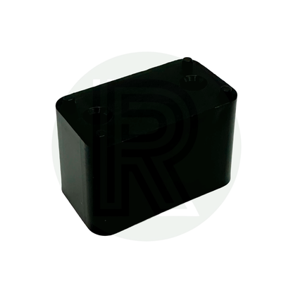 Black spacer block for gas bottle wall bracket installation in motorhome and campervan gas lockers