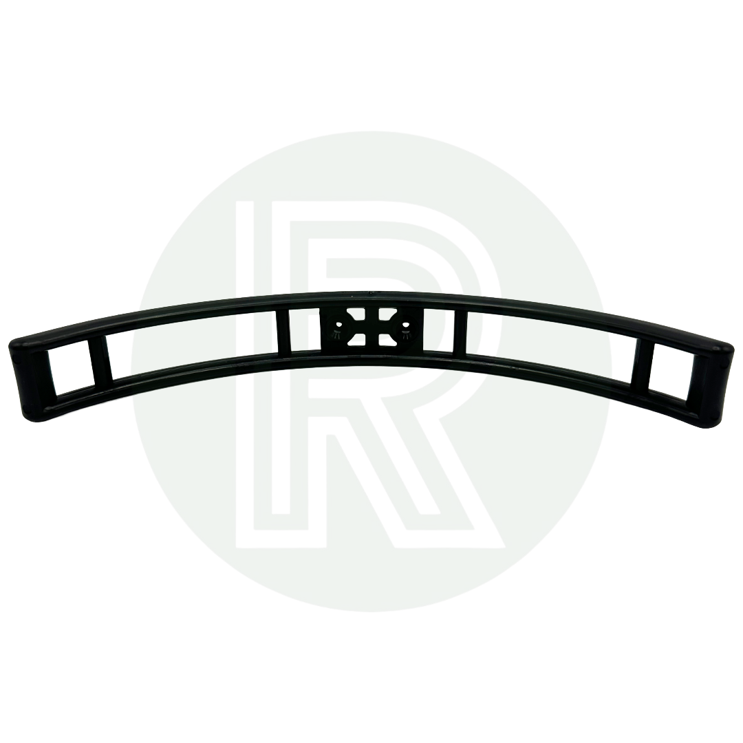 Black gas bottle wall retaining bracket for securing propane and butane cylinders in caravan and motorhome gas lockers