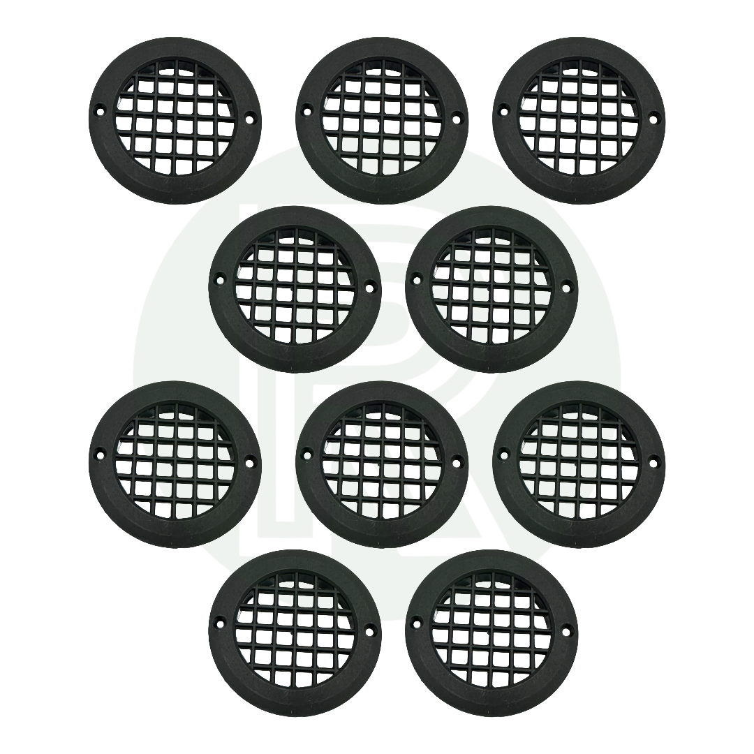 Black round vent grille pack of 5 for caravan motorhome campervan furniture and ventilation installations