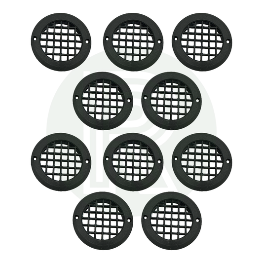 Black round vent grille pack of 5 for caravan motorhome campervan furniture and ventilation installations