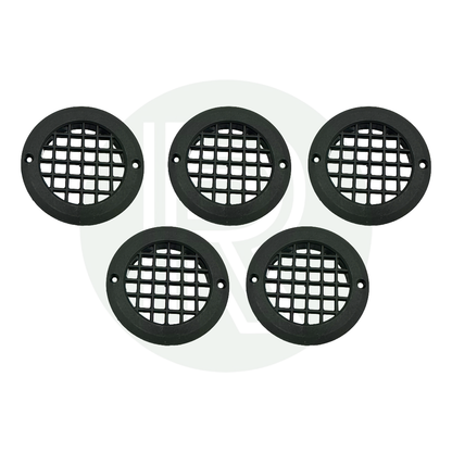 Black round vent grille pack of 5 for caravan motorhome campervan furniture and ventilation installations
