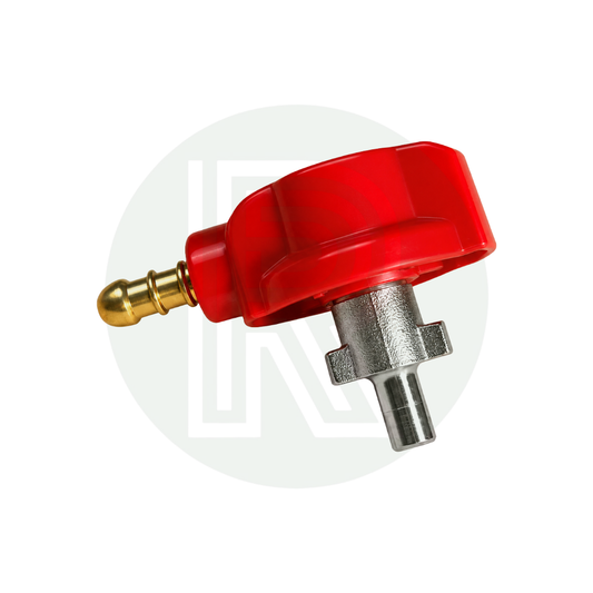 Rear view of Bullfinch replacement LPG quick release gas hose connector for external BBQ outlet point
