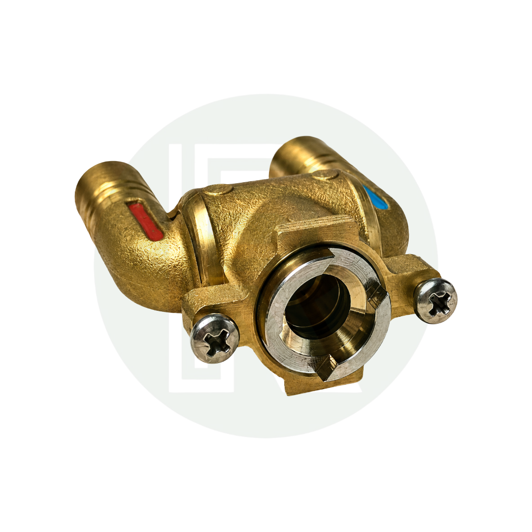 Rear view of Bullfinch replacement mixer valve showing 15mm push fit water connections