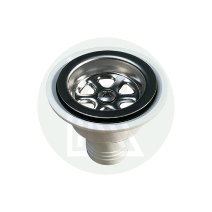 Top view of Dometic SMEV white sink waste with removable strainer basket