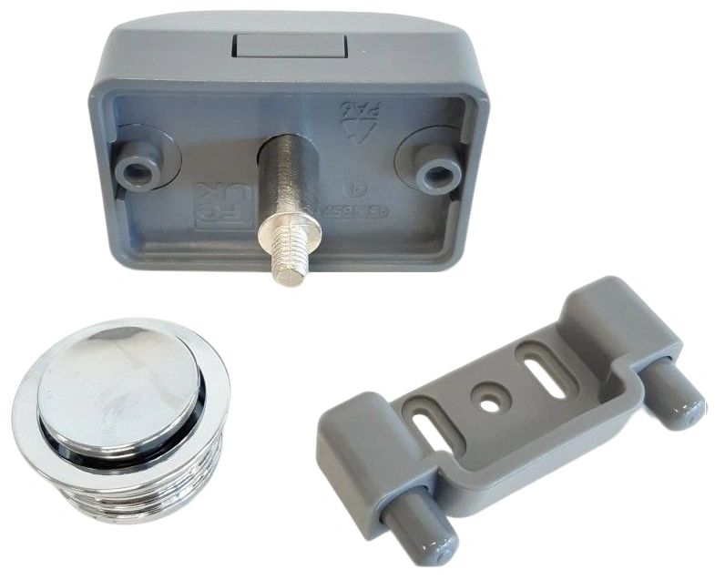 Caravan/Motorhome Round Push Button Set - Chrome Gloss