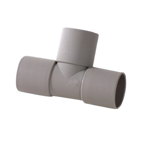 28mm Equal Tee Push Fit Grey Waste Pipe Connector